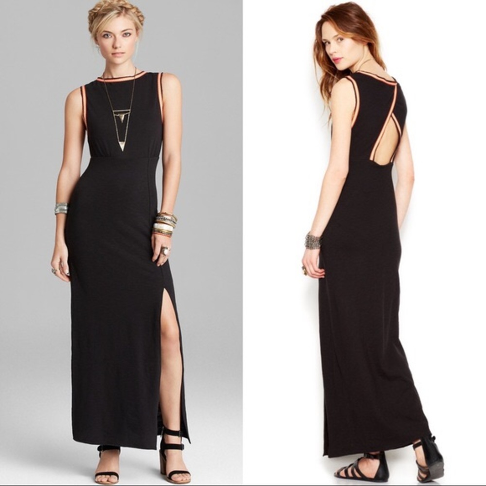 Free People Black Maxi Knit Dress